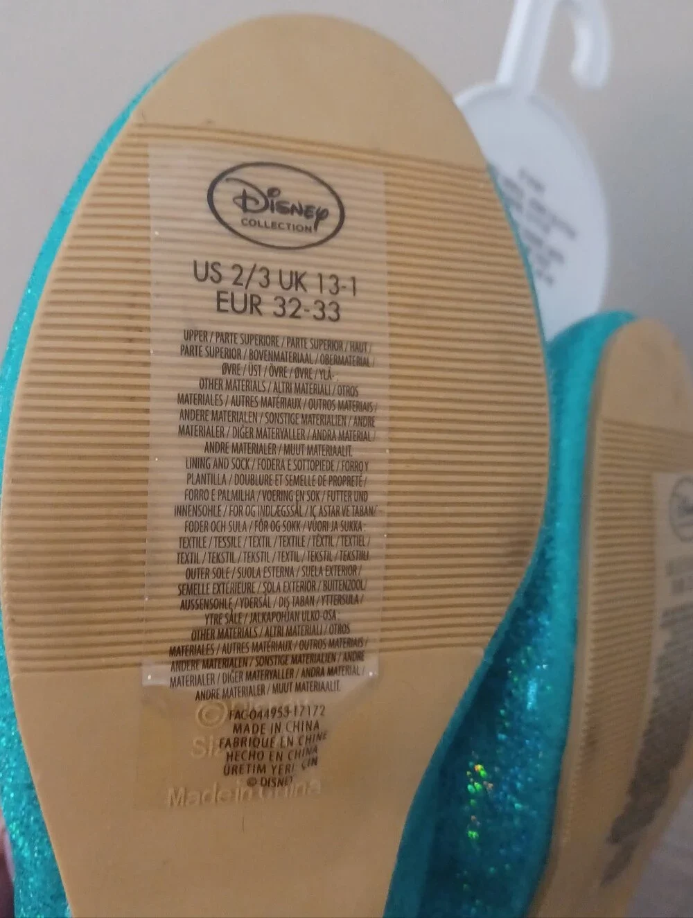 Disney Ariel Wedge Shoes Girls Sz 2 3